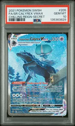 Pokemon TCG: PSA 10 Shadow Rider Calyrex VMAX 205/198 Chilling Reign - GEM MINT - Image 1