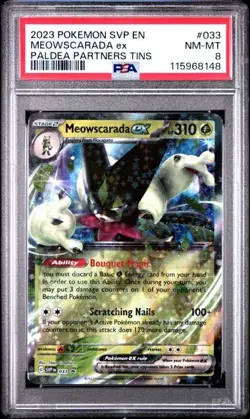 2023 Pokemon SVP EN Meowscarada ex Black Star Promo 033 PSA 8 NM-MT Extended Art - Image 1