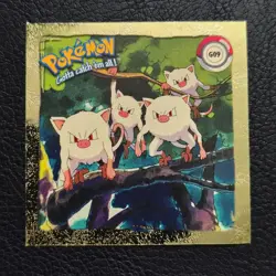 Mankey Artbox Pokemon Stickers Series 1 Gold #G09 1999 - Image 1