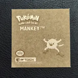 Mankey Artbox Pokemon Stickers Series 1 Gold #G09 1999 - Image 2