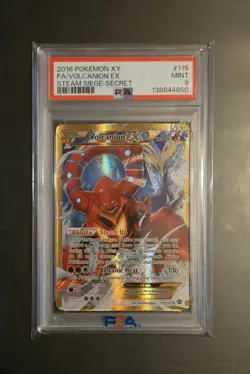 Volcanion EX Secret 115/114 PSA 9 Full Art XY Steam Siege 2016 Pokemon - Image 1