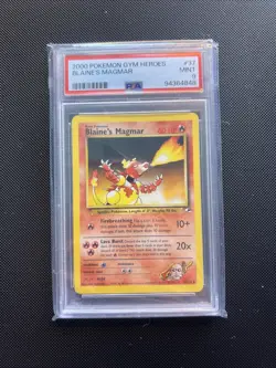 Pokemon TCG Blaine's Magmar Gym Heroes 37/132 Unlimited UC PSA 9 Pop 30 - Image 1
