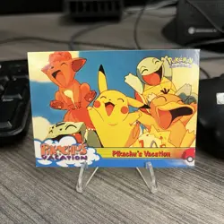 Pokemon Topps Movie Animation Pikachu's Vacation 42 Black Label 1998 - Image 1
