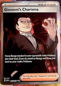 Giovanni’s Charisma 197/165 Ultra Rare SV 151 Full Art Holo Pokemon TCG NM - Image 1