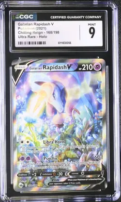Pokemon Galarian Rapidash V Chilling Reign Alternate Art 168/198 CGC 9 - Image 1