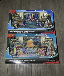 New Snorlax Ex & Blissey/ Greninja & kingdra Ex Special Collection Box Sealed - Image 1
