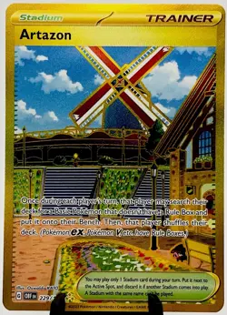 Artazon 229/197 Stadium Gold Hyper Rare Obsidian Flames Trainer NM Pokemon TCG - Image 1
