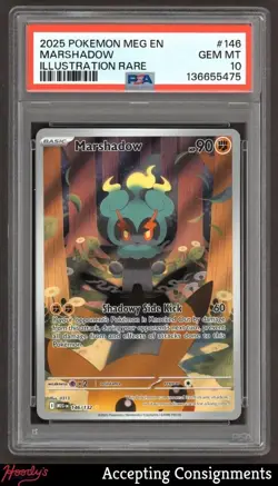 2025 Pokemon Mega Evolution #146 Marshadow IR Illustration Rare PSA 10 GEM - Image 1