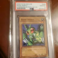 2002 YU-GI-OH! LOB-LEGEND OF BLUE EYES WHITE DRAGON 1ST ED BASIC INSECT PSA 10 - Image 1