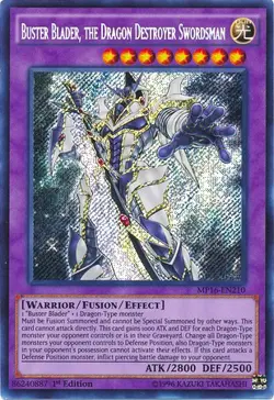 Buster Blader, the Dragon Destroyer Swordsman-Secret Rare - 1st Edition - MP1... - Image 1