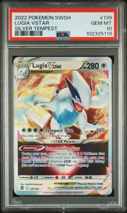 2022 POKEMON SWORD & SHIELD SILVER TEMPEST #139 LUGIA VSTAR PSA 10 - Image 1