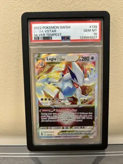 2022 POKEMON SWORD & SHIELD SILVER TEMPEST #139 LUGIA VSTAR PSA 10 GEM MINT - Image 1