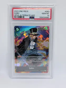 PSA 10 Sabo OP04-083 Alternate Art English One Piece Kingdoms Of Intrigue - Image 1