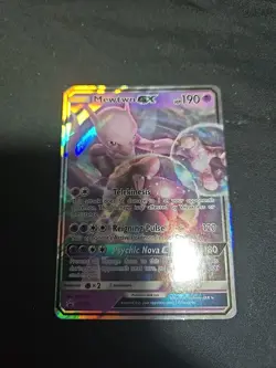 Pokemon Mewtwo GX TCG Holo Card SM196 Detective Pikachu Promo - Image 1
