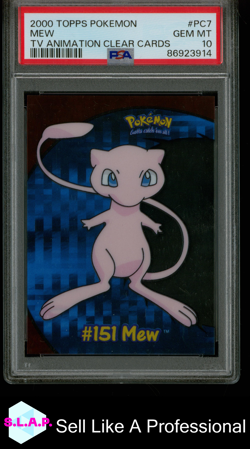MEW CLEAR CARD POKEMON 151 2000 TOPPS TV SERIE 3 CLEAR CARD ENGLISCH PSA 10 - Image 1