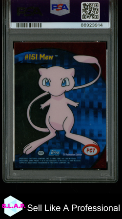 MEW CLEAR CARD POKEMON 151 2000 TOPPS TV SERIE 3 CLEAR CARD ENGLISCH PSA 10 - Image 2