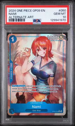 PSA 10 Nami Foil (Alt Art) OP09-050 Emperors in the New World One Piece TCG - Image 2