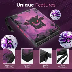 Pokemon Gengar Zip Up Card Binder with 50 Sheets & 5 Colored Sheet Seperators - Image 5