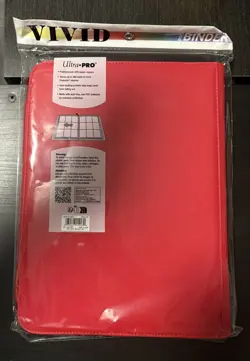 Ultra PRO 9 Pocket Zippered Binder Pokemon TCG 360 Cards Holder Storage RED NEW - Image 2