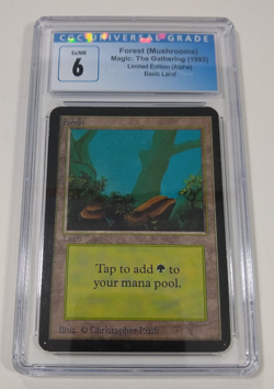 1993 Magic: The Gathering MTG Limited Edition Alpha Forest (Rocks) CGC 6 Ex/NM - Image 1