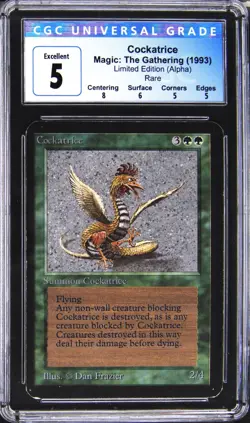 1993 MAGIC THE GATHERING LTD EDITION ALPHA COCKATRICE CGC 5 - Image 1