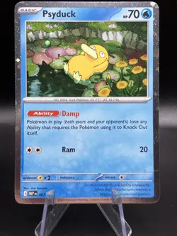 Pokemon TCG Psyduck Black Star Promo Mega Evolutions Card 007 - Image 1