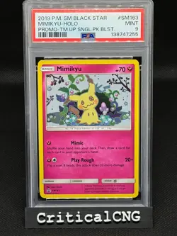 Pokemon TCG Cards Mimikyu SM163 Black Star Promo Holo PSA 9 - Image 1