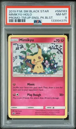 PSA 8 Mimikyu Holo #SM163 2019 Pokemon Sm Black Star Promo 133994375 - Image 1
