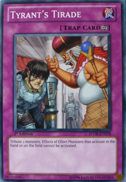 Tyrant's Tirade STOR-EN078 Yu-Gi-Oh TCG Card 1st Edition COMMON - Image 1