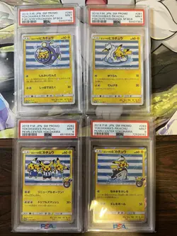 Yokohama’s Pikachu 280 281 282 283/SM-P 2018 Pokemon Center Japanese PSA 9 Set - Image 1