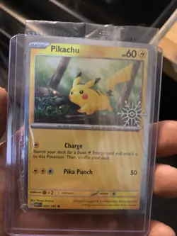 Sealed Pokemon TCG Snowflake Stamped Pikachu Holiday Calendar 025/165 Promo Card - Image 1
