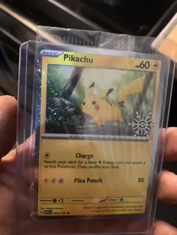 Sealed Pokemon TCG Snowflake Stamped Pikachu Holiday Calendar 025/165 Promo Card - Image 2