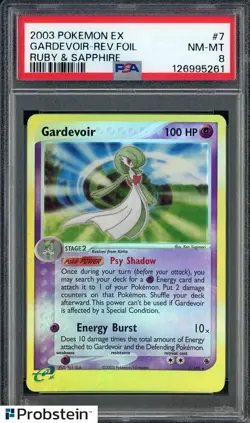 2003 Pokemon EX Ruby & Sapphire #7/109 Gardevoir Reverse Foil PSA 8 NM-MT - Image 1