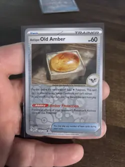Antique Old Amber 154 2023 Pokemon Scarlet & Violet 151 Reverse Holo Card NM+ - Image 1