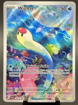 Wiglett 206/198 Scarlet and Violet Base Set Full Art Holo Pokemon TCG Card NM - Image 1