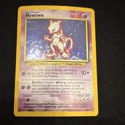 Pokemon Mewtwo Base Set 10/102 Holo Rare 60 HP Psychic Card TCG 1999 - Image 1