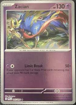 Zacian 045/094 Me02: Phantasmal Flames Reverse Holo - Pokemon Card - Image 1