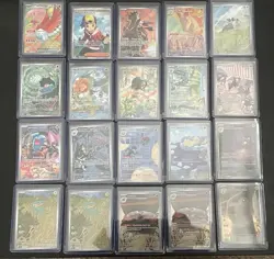 Lot Of 20 SIR & IR DRI, SSP, OBF, JTG, PAR, SVP Pokemon Cards In Top Loaders - Image 1