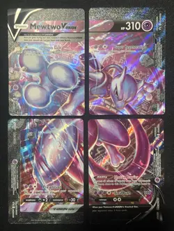 Pokemon TCG SWSH Mewtwo V-UNION Full Set Of 4 Black Star Promo Cards - Image 1