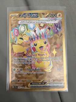 Pokemon Pikachu TCG Card Surging Sparks EX Gold 247/191 Mint - Image 1