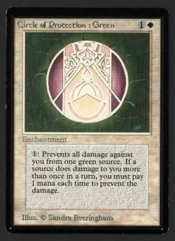 ***Beta Circle of Protection Green*** MTG Beta Magic Kid Icarus - Image 1