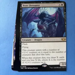 Bone Devourer Commander: Tarkir: Dragonstorm Mtg Misprint Miscut Error Twisted - Image 1