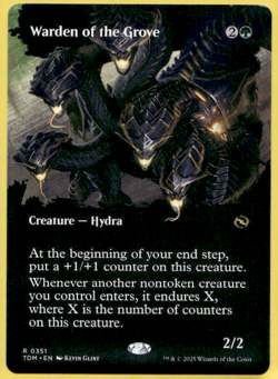 WARDEN OF THE GROVE BORDERLESS TARKIR: DRAGONSTORM TDM RARE HYDRA MTG 351 - Image 1