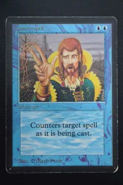 Magic The Gathering MTG COUNTERSPELL Limited Edition Beta HP Heavily Played - Image 1