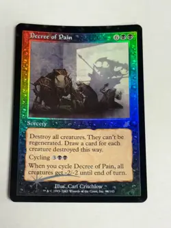 Magic the Gathering DECREE OF PAIN #64/143 Scourge Black Foil Rare 2003 NM - Image 1