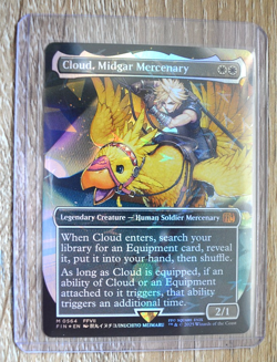 Cloud, Midgar Mercenary (Borderless) (Chocobo Track Foil) (FIN) NM x1 - Image 3