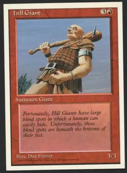 ***Hill Giant Square Corners Miscut*** MTG 4th Edition Misprint Magic Kid Icarus - Image 1