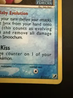 Pokemon TCG Ex Unseen Forces Smoochum 31/115 Stamped Reverse Holo Near Mint - Image 2
