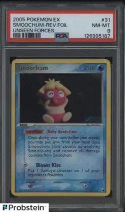 2005 Pokemon Ex Unseen Forces #31/115 Smoochum Reverse Foil PSA 8 NM-MT - Image 1