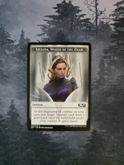 Liliana, Waker of the Dead (Borderless) Core Set 2021 Regular & Emblem - Image 3